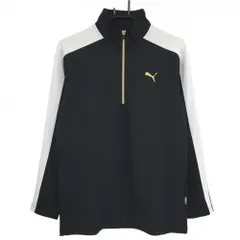 【超美品】プーマ 長袖ハイネックシャツ 黒×白 ハーフジップ  メンズ L ゴルフウェア PUMA