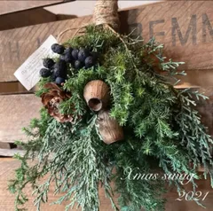 受注生産　クリスマス　スワッグ　ハンドメイド　ドライフラワー　ガーランド　リース