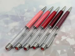 ZKN3-008 オリジナルハンドメイド用 ジュエルトップ ハーバリウムボールペン 5本セット ピンク&レッド系のサムネイル