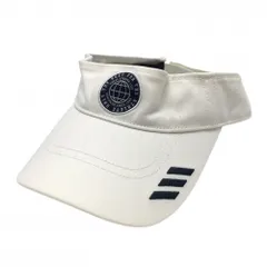 ★値下げ★アディダス サンバイザー 白×ネイビー つば3ライン フリー(57-59cm)  ゴルフウェア adidas