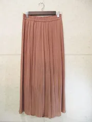 UNIQLO ユニクロ シフォンプリーツスカートパンツ 無地 ピンクベージュ系 Mサイズ 221-425559