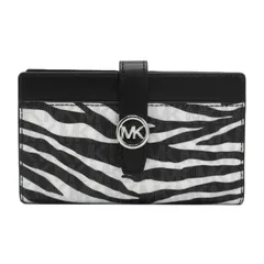 マイケルコース 二つ折り財布 (札入れなし) MICHAEL KORS GREENWICH ゼブラ 35S5SGRF8I BLACK アウトレット レディース