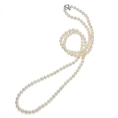 【選べるクラスプデザイン】アコヤ真珠5.5-6mmバロックシェイプ ロングネックレス 80cm