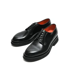 Santoni サントーニ / ダービー レザーシューズ アンティークドレザー ブラック ラウンドトゥ 外羽根式 レースアップ ハーフソール マッケイ製法 383665のサムネイル
