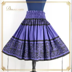 フラダンス 衣装 パウスカート ブルー系 フラ ダンス シングル 青 黒 ハワイアン アロハ スカート ハワイアンプリント ふんわり 落ち着いた色 レッスン 練習 ブラック系