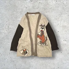 イタリア製 ヴィンテージ A.Alexander レトロ アニマル キャラデザイン ゆったり ニット ロング カーディガン M