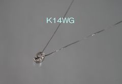 ダイヤ入りプチネックレス　K14WG