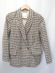 ◇ ◎ Θ H&M エイチアンドエム ギンガムチェック柄 長袖 ジャケット サイズ4 ベージュ系 マルチ レディース E  【1503040004957】