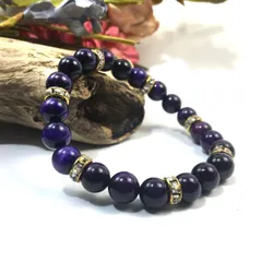 パワーストーン ブレスレット パープルタイガーアイ （ゴールド）レディース 女性  数珠ブレス 開運 プレゼント ギフト [20]