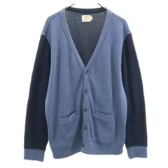 Brooks Brothers ブルックスブラザーズ 長袖 Vネック ニットカーディガン L ネイビー メンズ 古着