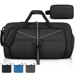 【数量限定】ボストンバッグ 大容量 折りたたみバッグ メンズ レディース スポーツバッグ 2点セット ポーチ付き 靴収納ポケット 修学旅行 防災 YKKファスナー 軽量 収納 バッグ 撥水加工 スーツケース固定 ジムバッグ 出張 ブラック 100L
