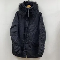Alpha Industries ミリタリー フライト ジャケット ブラック ファー 牛革