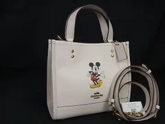 ■新品■未使用■ COACH コーチ CM843 ディズニーコラボ デンプシー ミッキー レザー 2WAY トートバッグ アイボリー系 BF8690