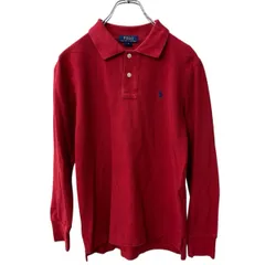Polo Ralph Lauren 長袖 ロゴ ポロシャツ キッズ M 150～ レッド ポロラルフローレン 鹿子 古着卸 アメリカ仕入 a707-5312のサムネイル