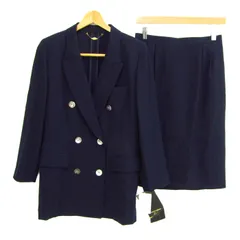 レリアン セットアップ 上下セット ジャケットスカート 日本製 未使用 レディース 11サイズ ネイビー Leilian
