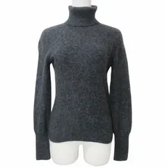 ユニクロ UNIQLO カシミヤニット セーター タートルネック 長袖 厚手 M グレー X