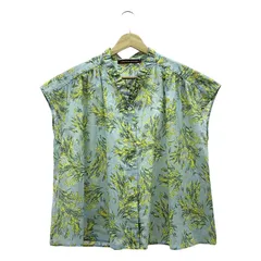 【美品】  COMPTOIR DES COTONNIERS / コントワー・デ・コトニエ | コットン 総柄 ブラウス | 36 | ブルー/イエロー | レディース