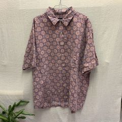 美品 Eddie Bauer 総柄シャツ XL ピンク リネン混 春夏大活躍！