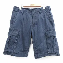 W32/古着 ギャップ GAP ショート カーゴ パンツ ショーツ メンズ コットン 紺 ネイビー 25jul17 中古 ボトムス 短パン ショーパン