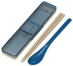 Ag+ 抗菌 銀イオン レトロフレンチ セット ネイビー スプーン 日本製 箸 18cm コンビセット CCS3SAAG スケーター(Skater)