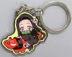 【中古】雑貨 竈門禰豆子(赤べこ) メタルキーホルダー 「鬼滅の刃」 福島限定