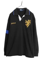 【お得なクーポン配布中!】 90s ポロ ラルフローレン 長袖 ラガー シャツ メンズ XL / 90年代 オールド ラグビーシャツ 長袖シャツ ヘビーウェイト コットン ツートン
