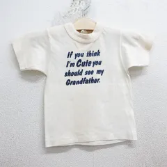 古着 半袖 ビンテージ Tシャツ キッズ ボーイズ 子供服 80s メッセージ クルーネック 生成り 25may07
