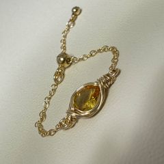イエローベリル チェーンリング