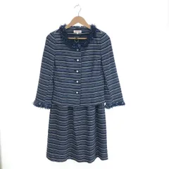 YUKI TORII ユキトリイ  スカートスーツ サイズ:40  ネイビー コットン他 レディース 　240001133820