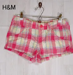 【美品　タグ付き】H&M  エイチアンドエム  　チェック　ショート　パンツ
