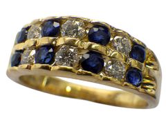 ミキモト【MIKIMOTO】K18 サファイア ダイヤモンドリング 3.90g 8号