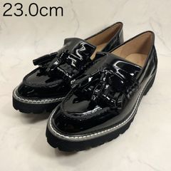 【新品 訳あり】モードエジャコモ　厚底タッセルローファー　23.0㎝　ブラック