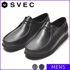【新品・未使用】 SVEC シュベック メンズ 男性 紳士 モカシン スニーカー 革靴 モカシンシューズ  おしゃれ 短靴 軽い 紐靴 ビジネスシューズ ビジカジ 大人 シューズ 25 25.5 26 26.5 27 27.5 ブラック 黒 SPT325-2