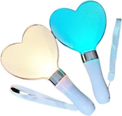 キラキラ LEDコンサートペンライト ハート 単4電池式 手動切替 LED 自動切替 応援用品 22CM 高輝度 2本セット 24色カラーチェンジ 応援ライト電池式 ライト 操作簡単 コンサート