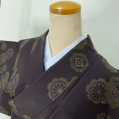 極美品　正絹　小紋　エビ柄　黒　着丈165 極美品正絹小紋エビ柄黒着丈165