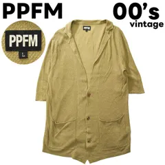 【春物】 00s Y2K archive PPFM ピーピーエフエム コットンリネン ロングカーディガン