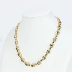 極美品 ヴィンテージ ニナリッチ ラインストーン ゴールド チェーン ネックレス アクセサリー ペンダント レディース ECE CG19-10【中古】