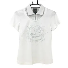 ★特価★ビバハート×ハローキティ 半袖ポロシャツ 白 ラインストーンキティちゃん レディース 40(M) ゴルフウェア VIVA HEART