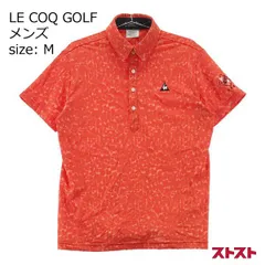 LE COQ GOLF ルコックゴルフ 半袖ポロシャツ 総柄 オレンジ系 M [240001889146]#