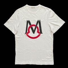 MONCLER ロゴプリント Tシャツ ホワイト - メルカリ