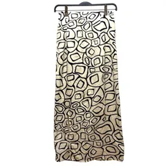 Re:editロングスカート総柄アイボリーM個性的デザイン上品M