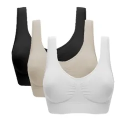 [NEXSTAGES] 3枚セット スポーツブラ ナイトブラ ジニエ ノンワイヤー ブラジャー シームレス インナー マタニティ 大きいサイズ セット 育乳 痛くない 大きいサイズ 大きい 大きいサイズ セット 大きいサイズ ノンワイヤー 脇高 大きい [L]
