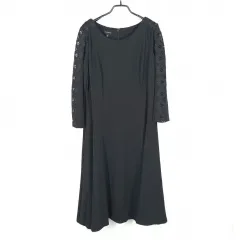 タルボット レーヨン スパンキー リテールパンチング ワンピース ミディ丈 黒 ( HU37898 )