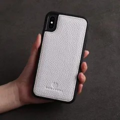 [HANATORA] iPhone XS Max 本革ケース シュリンクカーフレザー スマホケース 白 シロ ホワイト