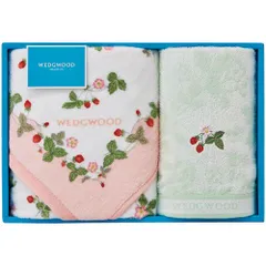 【新品】 ウェッジウッド ワイルドストロベリー フェイスタオル&ウォッシュタオル ピンク フェイスタオル34×75cm、ウォッシュタオル34×35cm C6049517