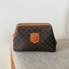 セリーヌ ポーチ マカダム柄 コスメケース小物入れPVC ブラウン茶バック セリーヌ ポーチ マカダム柄 コスメケース小物入れ PVC ブラウン