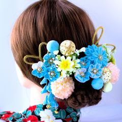 ❁つまみ細工大人かわいい着物・浴衣和装髪飾り❁卒業式・成人式・七五三和装髪飾り・花火・夏祭り・記念日・行事・つまみ細工髪飾り・ヘアアクセサリー