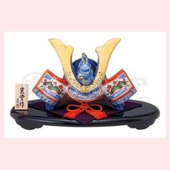 限定特価！！◇新品！巾50cm 卓上極兜飾り 本格五月人形 ちりめん 龍虎