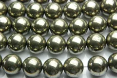 パイライト 12mm １連（約38cm） パワーストーン 天然石 _R573