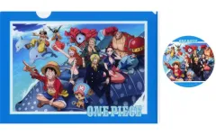 【中古】グッズセット 麦わらの一味(等身/ブルー) 麦わらストアコラボ A4クリアファイル＆ステッカーセット 「一番くじ ワンピース 未来島エッグヘッド～きみへの想い～」 I賞